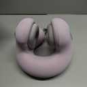 Travel Neck Pillow with Bluetooth Headset, Memory Foam Airplane Pillow for Head Support, Ergonomic Design Traveling Music Pillow for Home, Flight, Car with Adjustable Buckle and Drawstring Bag(Purple)