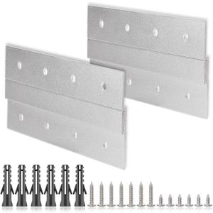 TEREX LUXURY French Cleat Hanger Heavy Duty, Aluminum Z Bracket Mounting Kit for Large Mirrors, Wood Frames, Cabinets, Long Wooden Wall Hangar Hardware for Picture Hanging (2Pairs) (6 Inch), Sliver