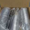 50PCS 12 oz Round Bottom Plastic Cups with Lids and Black Straws, Clear To Go Iced Coffee Smoothie Juice Cups, Disposable Cold Drink Bubble Tea Party Cups for Catering, Christmas, Birthdays, Takeout