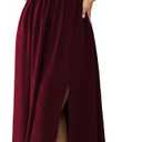 SCOMCHIC Women Plus Size Dresses Short Sleeve Sweetheart Neckline Wedding Guest Cocktail Smocked A Line Slit Maxi Dress (XXL)