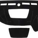 Car Dashboard Cover Mat Compatible for Jeep Wrangler JK 2007-2017, Protective Polyester Black Center Console Interior Trim Dash Board Mat