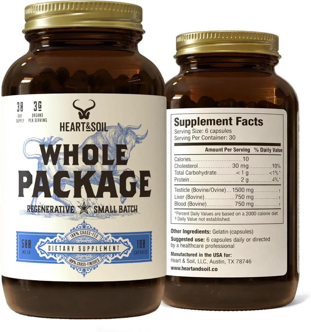 HEART & SOIL Whole Package Supplement, 180 Capsules, Exp 07/31/2029