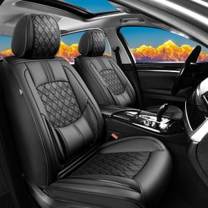 Fit 4Runner Car Seat Covers (Only for 5 Seats Version) for Select Toyota 4Runner 2025-2026 - Full Coverage Leather, Airbag Compatible, Waterproof & All Weather Seat Cushion Protector(Black)