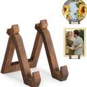 Plate Display Stand, 6 Inch Plate Holder for Displaying, Decorative Picture Frame Dish Photo Plaque Platter Wood Stand