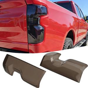 STSEV01 Taillight Cover Trim Fit for Chevy Silverado 2019-2026 Accessories 1500/2500/ Custom/LT/LTZ/RST/WT/ ZR2,Tail Light Smoked Black Style Rear Lamp Protective Guards Exterior Decoration