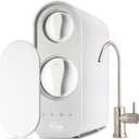 iSpring RO600BN Tankless Reverse Osmosis System Under Sink, 600 GPD Fast Flow RO System, 2.5:1 Pure to Drain Ratio RO Water Filter System, Brushed Nickel Faucet, White