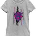 Marvel Girl's Panther Scratch T-Shirt, XS