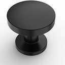 Amerdeco 10 Pack Matte Black Round Cabinet Pulls, 5 Inches, Single Hole, Easy to Install, Stainless Steel, Zinc, Ambidextrous, Brushed Satin Nickel Finish