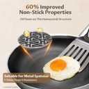Non Stick Frying Pans Set, Tri-Ply Fully Clad Stainless Steel Skillets, 20cm+24cm+28cm