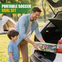 Soccer Goal Set 23" W18" H12" D, Portable Soccer Goal Training Equipment, Mini Soccer Net with 3 Soccer Ball for Sports Game, Soccer Set for Kids and Youth