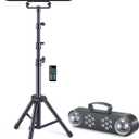 DJ Lights with Stand, Rotating Disco Ball PartyBar Light Set, LED DJ Lights Remote & Sound Activated, Mobile Stage Lighting Package, for Parties Gig Bar Move Band Wedding Halloween Christmas