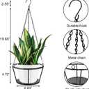 ARTORA 2 Pack Metal Plant Hanger, Modern Plant Hanging Basket Decorative Black Plant Pot Holder Flower Planter Hanging Chain for Balcony Porch Indoor Outdoor Home Decor (Black 2PCS)