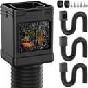 3-Pack Gutter Downspout Extensions with Leaf Filter, Extra Long Flexible Down Spout Extension, Downspout Filters Adapter Fit 2''3'' and 3''4'' Drain Pipe, Black