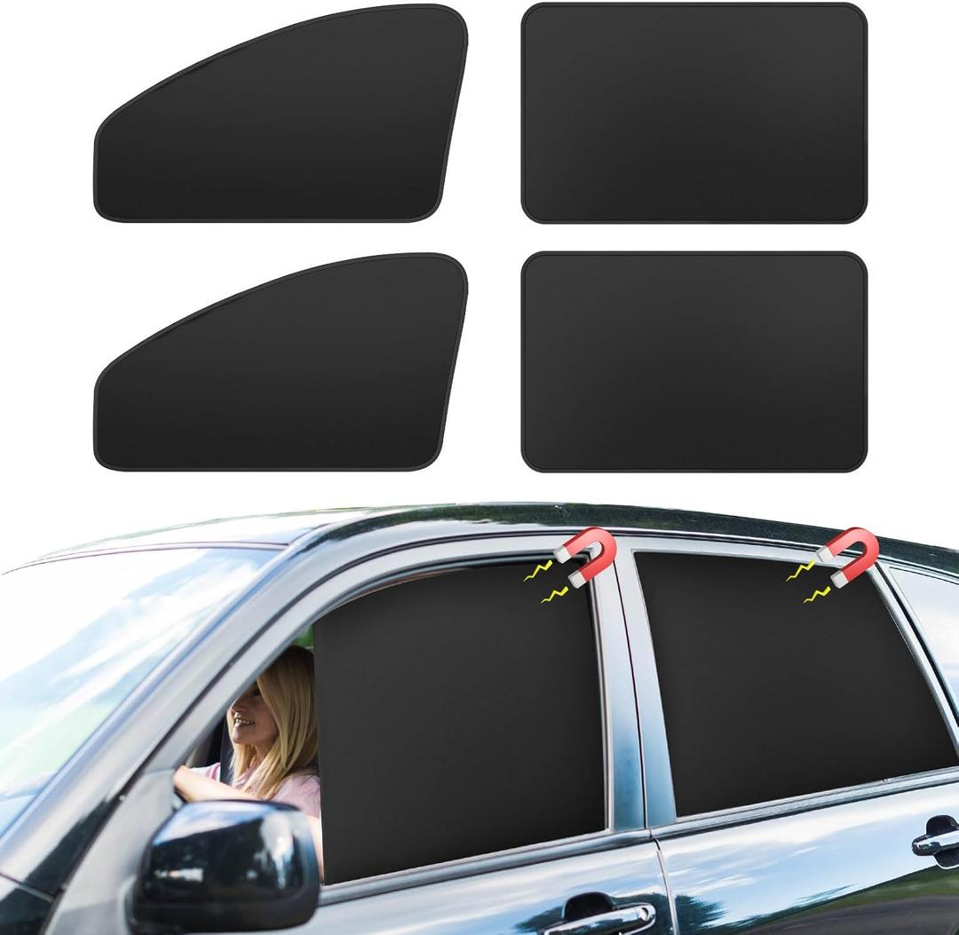 Car Curtains for Side Window - 4 Pcs Privacy Sun Shades Magnetic 100% Block Light Car Window Covers with Cooler Feeling (dexterous, 4pcs)