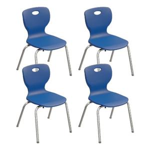 Correll CSC 14" Classic Metal/Plastic Stacking Student Chair - Blue (Set of 4)