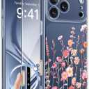 GVIEWIN for iPhone 17 Pro Case with Screen Protector, Upgraded [Full Camera Protection] [Non Yellowing] Floral Slim Shockproof Clear Women Phone Cover for iPhone 17 Pro 6.3" (Floratopia/Colorful)