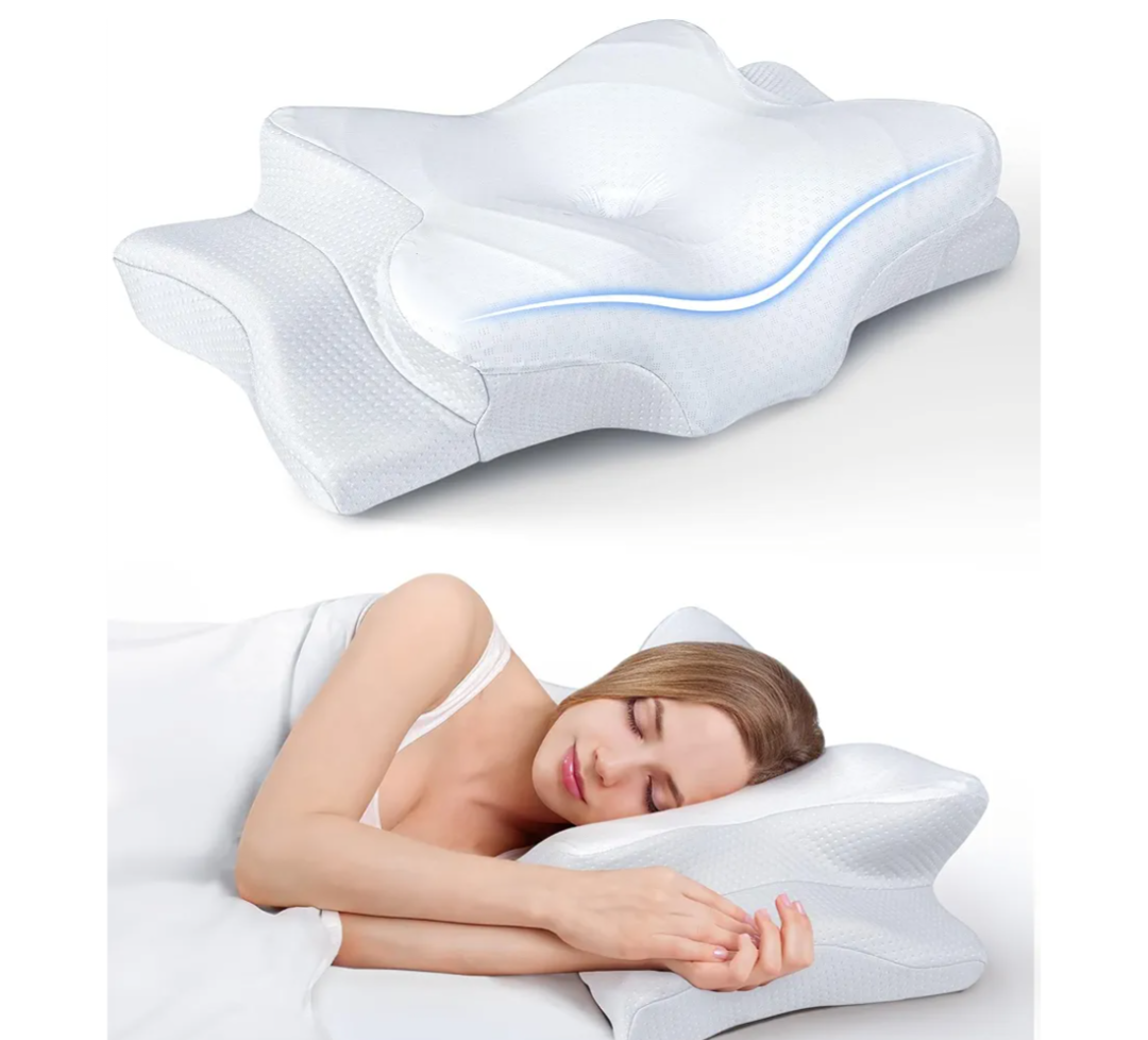 Ultra Pain Relief Cooling Pillow for Neck Support, Adjustable Cervical Pillow Cozy Sleeping, Odorless Ergonomic Contour Memory Foam Pillows, Orthopedic Bed Pillow for Side Back Stomach Sleeper
