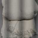 MooMee Muslin Blanket - 100% Cotton 4-Layer Gauze Throw Blanket with All-Around Fringe, Soft Breathable Lightweight Cooling Summer Blankets for Bed Couch (Cream Grey,Oversize Queen 98" x 98")