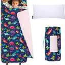 Wildkin Kids Original Nap Mat  Cozy Kids Sleep Mat with Pillow, ideal for School & Travel (Darling Dinosaurs)