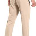 Men's Hiking Sweatpants Joggers Athletic Pants Stretch Workout Jogging Running Gym Traning Track Pants (Beige, M)