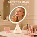 Lighted Makeup Mirror with Magnification Electric Plug in, 7X Magnifying Lighted Vanity Makeup Mirror with Led Lights (White)