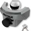RETRUE Heavy Duty Trailer Lock for 2" Ball Coupler with Flange, Anti-Theft and Top Tier Security, Gray