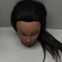 18" Mannequin Head Human Hair with Stand - 100% Real Human Hair Mannequin Head for Braiding, Cosmetology Manikin Doll Head for Hair Styling with Tripod Stand Table Clamp Hair Braiding Set,Black