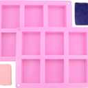 Old Fashion Soap Bar Mold Silicone 2 Pack Rectangle 6 Cavity Soap Making Mold for Homemade Soap Bars (Flexible Nonstick Easy Release)