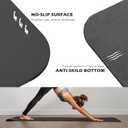 Yoga Mat Non Slip, Pilates Fitness Mats with Alignment Marks, Eco Friendly, Anti-Tear Yoga Mats for Women, Exercise Mats for Home Workout with Carrying Strap (72"x24", Black)