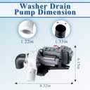 [Upgraded]W10536347 Washer Drain Pump Assembly, Exact for Whirl.pool Cabrio, Ken.more Oasis, May.tag Bravos model washing machines|3 Screws|Replace W10217134 AP5650269 W10281682 by TOMOON