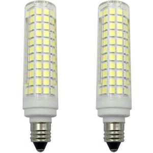 Lxcom Lighting E11 LED Corn Bulb 15W Dimmable Ceramic Candelabra Bulbs (2 Pack)- 136 LEDs 2835 SMD 1500LM Cool White 6500K 120W Equivalent T3/T4 JDE11 120V Lamp for Home Lighting