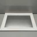 Rattan Trim Wall Mirror, 18' x1.25' x 23.75' , White