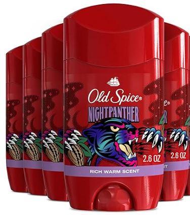 Old Spice Aluminum Free Deodorant for Men, 24/7 Odor Protection, 24/7 Freshness & Lasting Scent, Goes on Clear, NightPanther with Rich Warm Scent, 2.6 oz (Pack of 5)