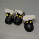 Dog Shoes for Small Medium Large Dogs, Removable Fleece Liner & Adjustable Straps, Waterproof Anti-Slip Paw Protectors, Dog Snow Boots for Winter Snow & Indoor Hard Floors (Black, 9)