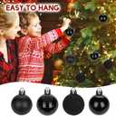 1.57" Black Christmas Balls Ornaments 40 Pcs Shatterproof Christmas Ornaments Set Halloween Balls Ornaments Black Ornament for Xmas Tree Holiday Party
