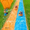 Spring Water 40FT Slip and Water Slide, Extra Long Slip n Water Slide for Kids and Adults, 2 Inflatable Bodyboards and Sprinkler, Giant Summer Heavy Duty Water Slides Outdoor Toys for Backyard