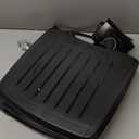 George Foreman Fully Submersible Grill, NEW Dishwasher Safe, Wash the Entire Grill, Easy-to-Clean Nonstick, Black/Grey (4-Serving)