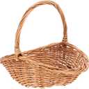 Kisangel Wicker Picnic Basket with Handle, 8.66 x 7.07 x 7.87in Wicker Flower Basket Small Storage for Weddings, Garden Home Fruits Vegetable Decor