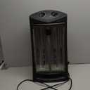 Comfort Zone Space Heaters for Indoor Use, Portable Electric Heater, Adjustable Thermostat, Infrared Heat, Quartz Tower Space Heater with 2 Heat Settings, Bedroom Heater, Black