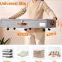 6 Inches Under Bed Storage with Wheels Pack of 2, Underbed Shoe Storage Container Bin with Clear Lid Cover, Rolling Under Bed Drawer Bag Basket for Shoe Organizer Sheet Sweater - Grey