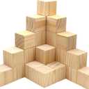 Set of 30 2 Inch Smoothed Wooden Cubes, Unfinished Wood Blocks for Crafts, Wood Square Blocks for Crafts, Shower Blocks to Decorate.