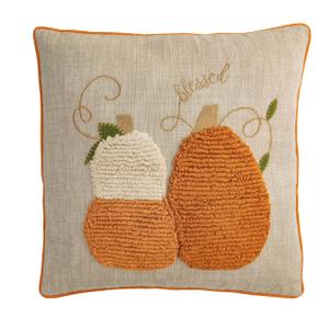 Mud Pie Thanksgiving Small Tufted Pumpkin Pillow, 
21" x 21"