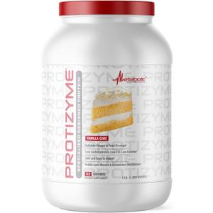 Metabolic Nutrition, Protizyme, 100% Whey Protein Powder, High Protein, Low Carb, Low Fat Whey Protein, Digestive Enzymes, 24 Essential Vitamins and Minerals, 4 Pound (52 ser)