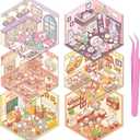 DIY 3D Sticker Scene 6 Sets of Stickers for Girls Make Your Own Mini Shop Scenes Stickers for Kids Cute Cartoon Animal Sticker for Adult Relief Stress Pass The Time