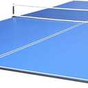 JOOLA Ping Pong Conversion Top with Net Set for Billiard and Pool Tables - Regulation Top Converts Billiards into Ping Pong Table - Includes Foam Padding for Protection - Steel Frame Option (Blue)