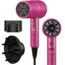 AINA Hair Dryer with Diffuser, Blow Dryer for Women | Advanced Ionic Technology, Ceramic Coating | Cold Shot Features Turbo Heat for Fast Drying and Shine 110V/ALCI (Neon Pink)