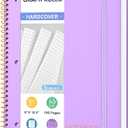 Spiral Notebook Graph Ruled Paper 8" x 10 1/2", 1 Subject Spiral Grid Notebook 3-Hole Punched Perforated Page Ideal for School, Office, Writing, 95 Sheets Lined Journaling Graphing Notebook, Purple