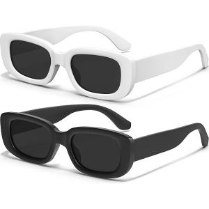 Retro Rectangle Kids Sunglasses 90s Vintage Fashion Narrow Square Frame Glasses Shades for Girls Boys UV Protection