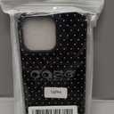 Longlayss Compatible with iPhone 16 Pro Max Case Cute Aesthetic Polka Dot Phone Case for Women Girl Shockproof Slim TPU and Hard PC Protective Cover (Black)
