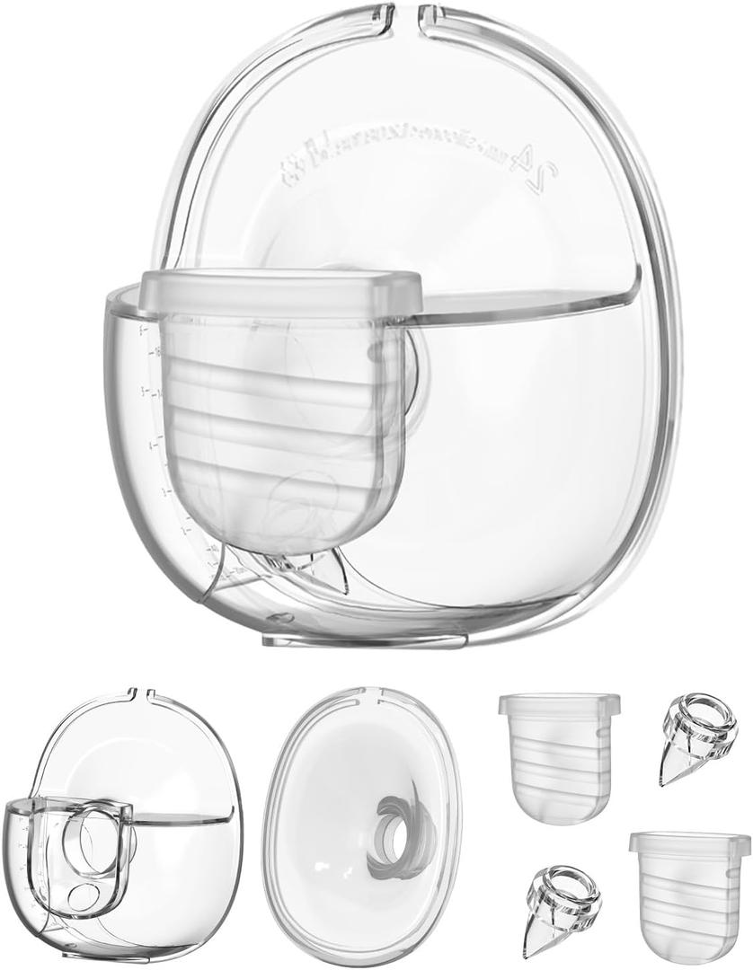 for Discreet Duo Wearable Breast Pump Parts, Include Duckbill Valve, Silicone Diaphragm, 24mm Flange, Milk Collector Cup, Compatible with Nuliie S32 Wearable Breast Pump Replacement Parts, 24mm Flange + Duckbill Valve + Diaphragm